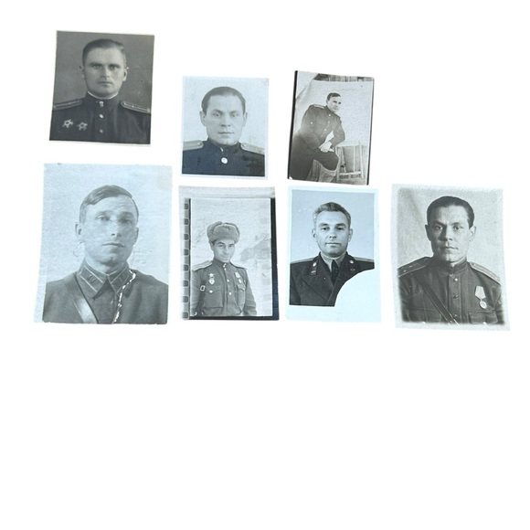 RUSSIAN SOVIET WW2 PostWar SMALL MILITARY PHOTOS for IDs & AWARD Lot 18 - Picture 2 of 12